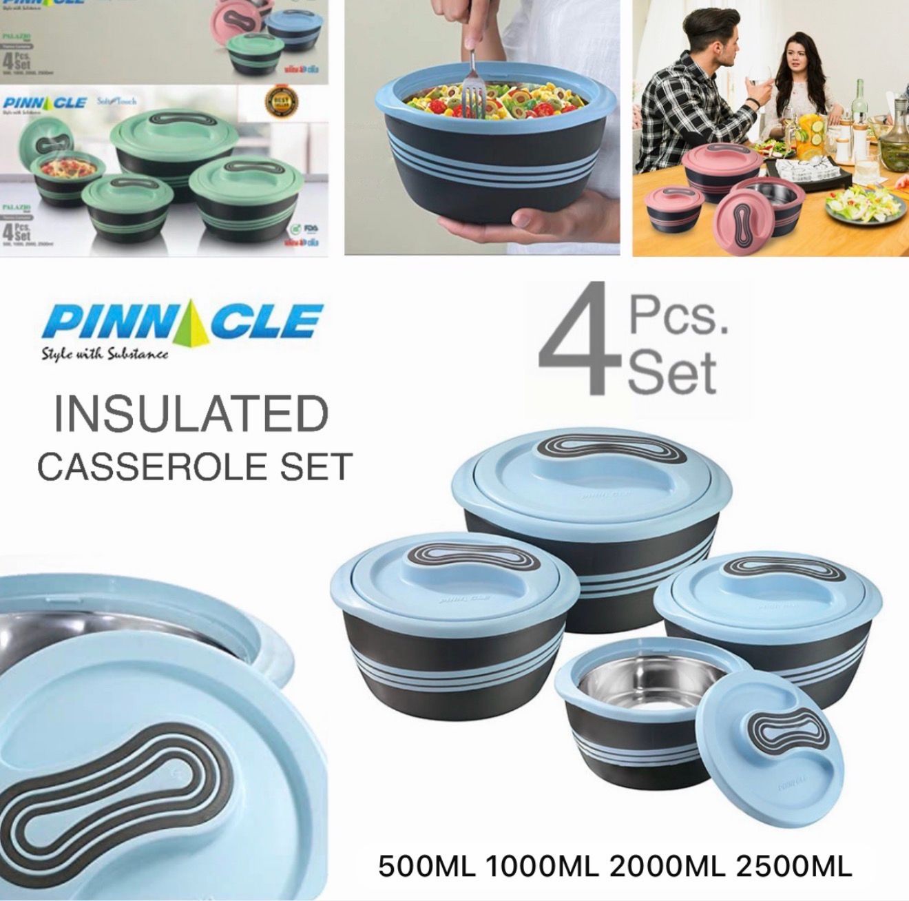 Palazio Insulated Casseroles (with Gift)