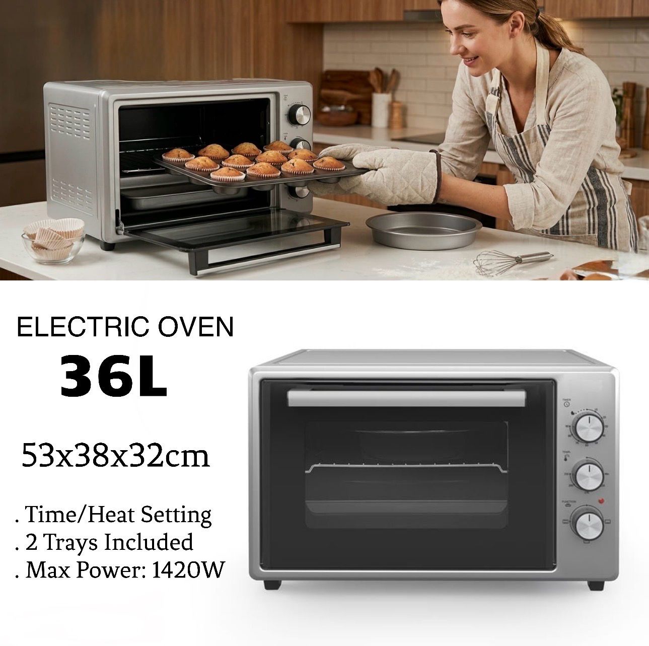 Electric Oven 36L (Silver)