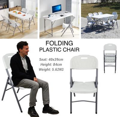 Folding Plastic Chair (Black)
