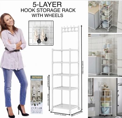 5-Layer Hook Rack (white)