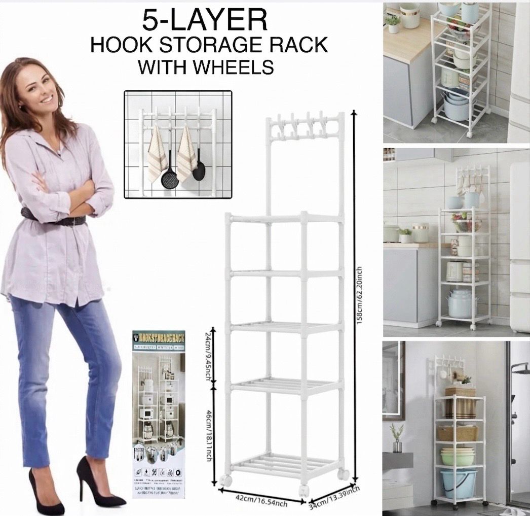 5-Layer Hook Rack (white)