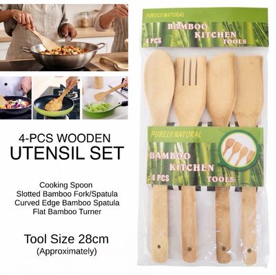4-Pcs Wooden Utensils