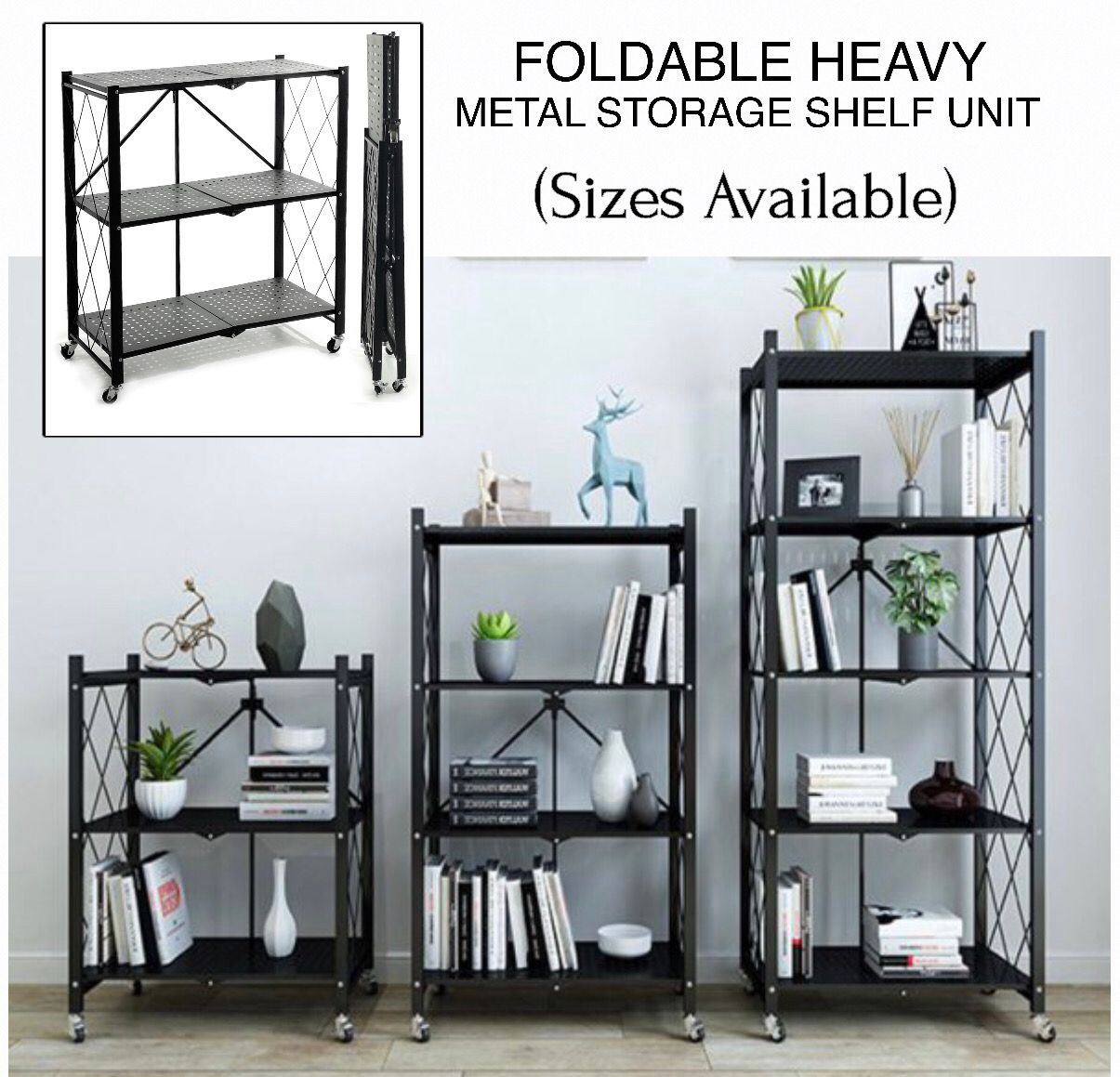 Foldable Shelf Unit (4-Tier)