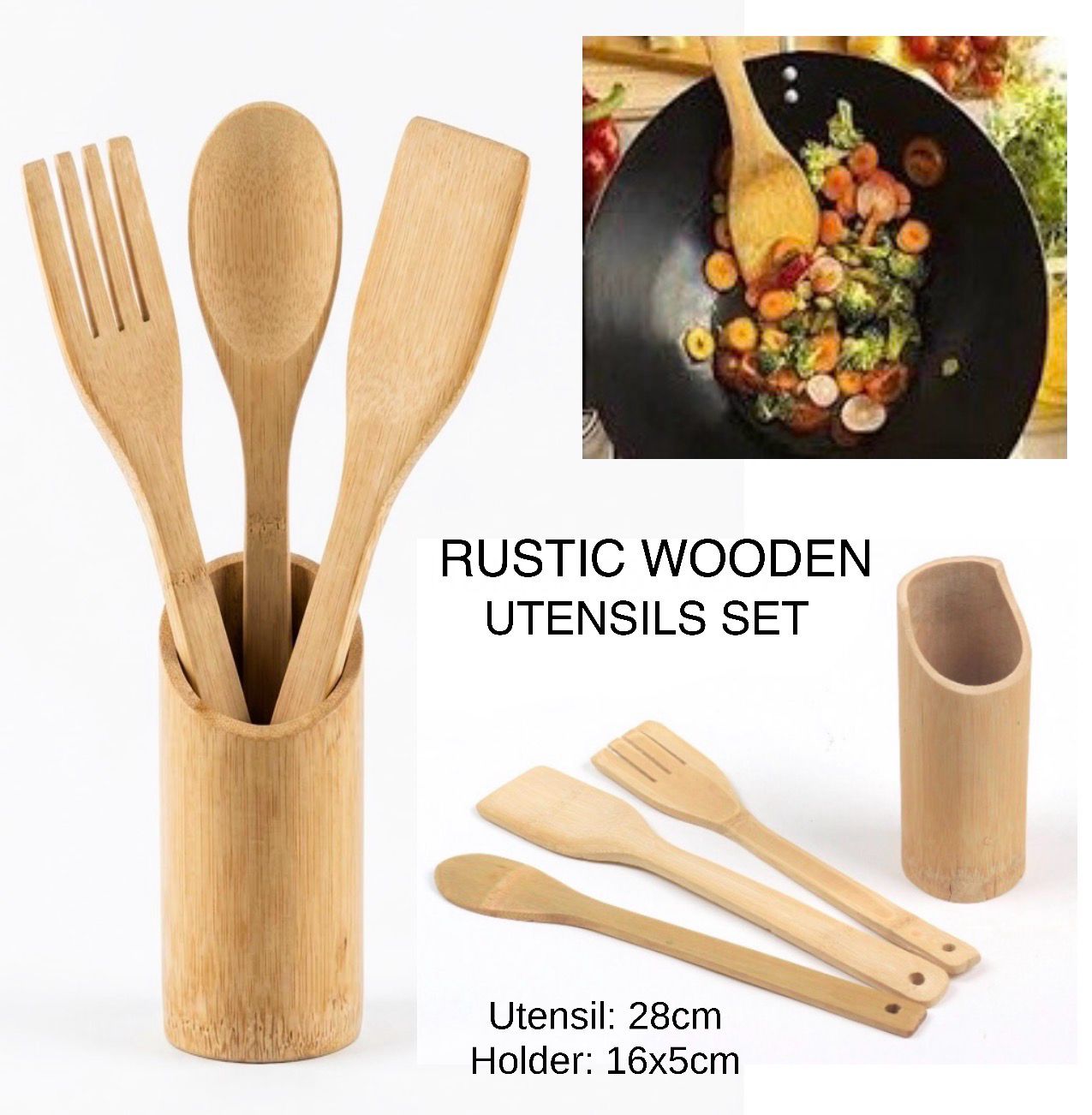 Rustic Wooden Utensil Set