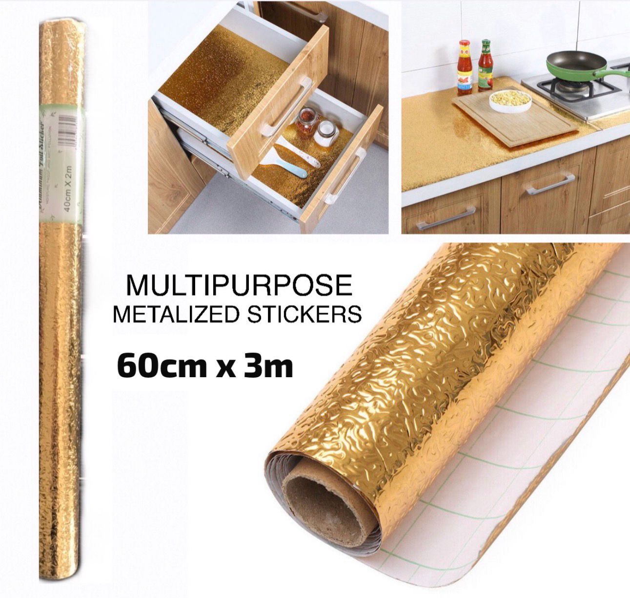 Stickers 60cm X 3m (Gold)