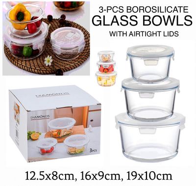 3-Pcs Glass Bowls (MA-647)