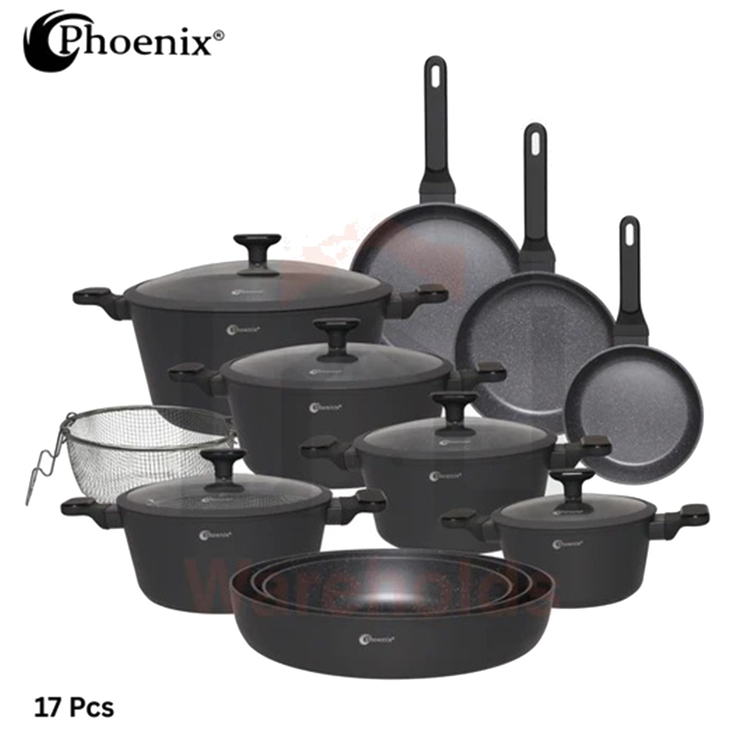 Phoenix 17 Pcs Grey Marble Set