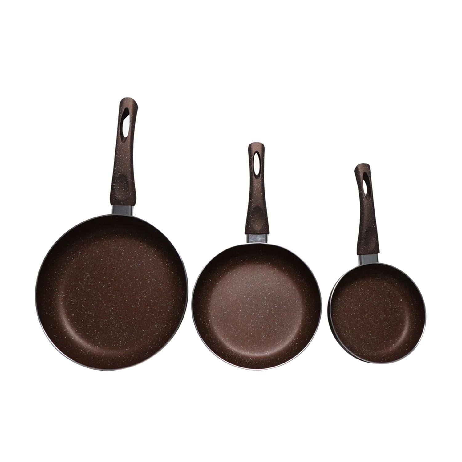 Phoenix 3 Pcs Brown Granite Pans Set