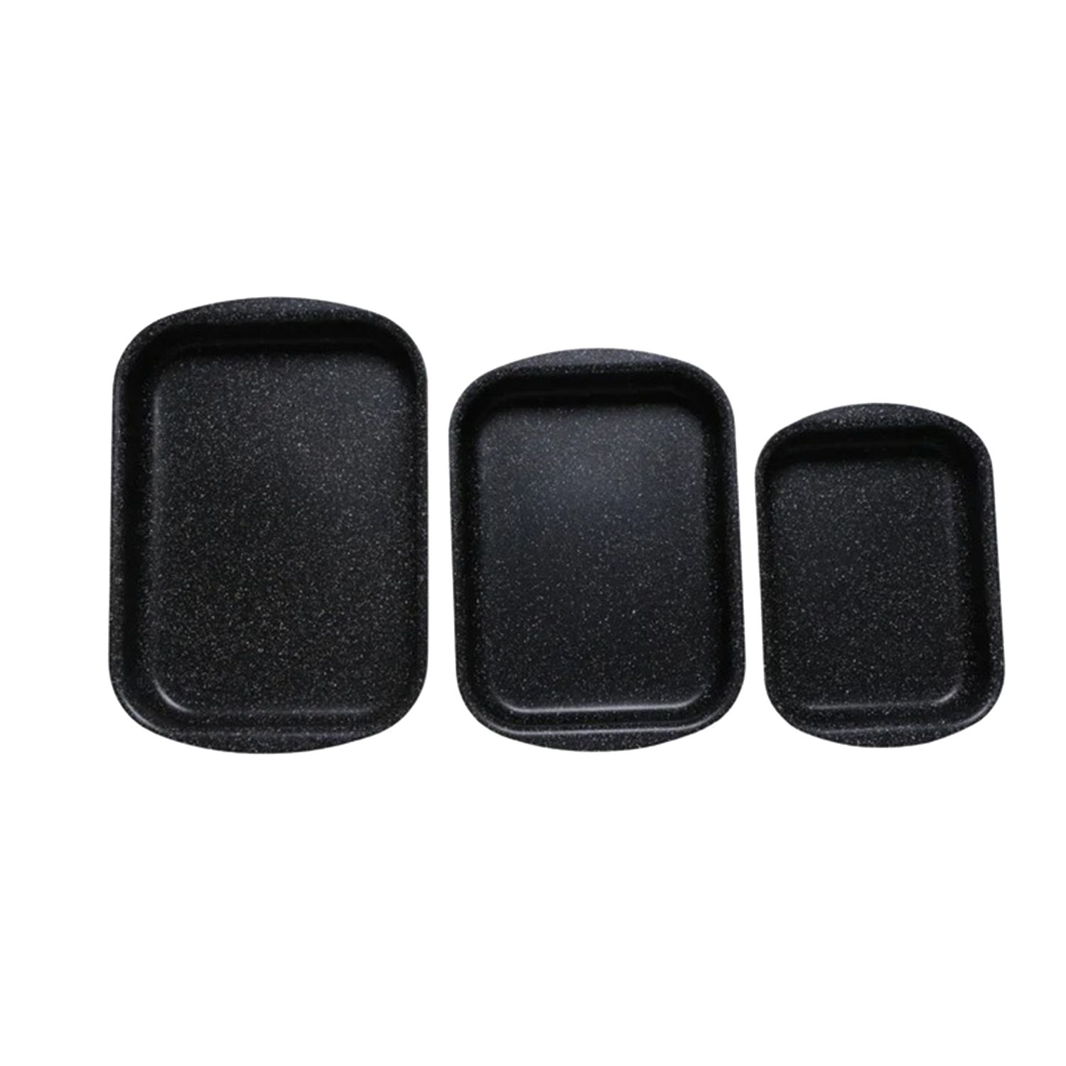 Phoenix 3 Pcs Rectangular Black Marble Forged Baking Pans Set