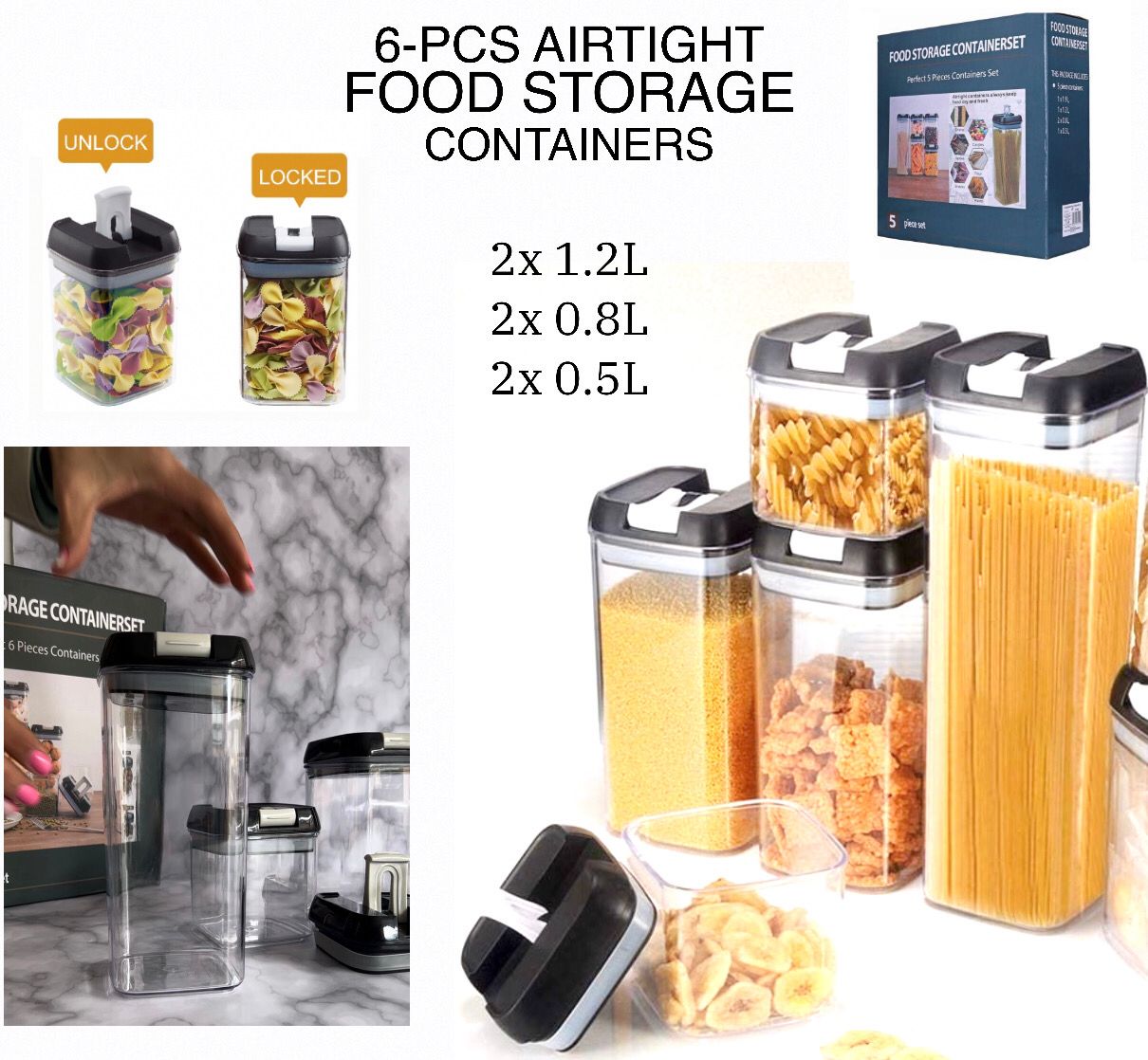 6-Pcs Food Containers