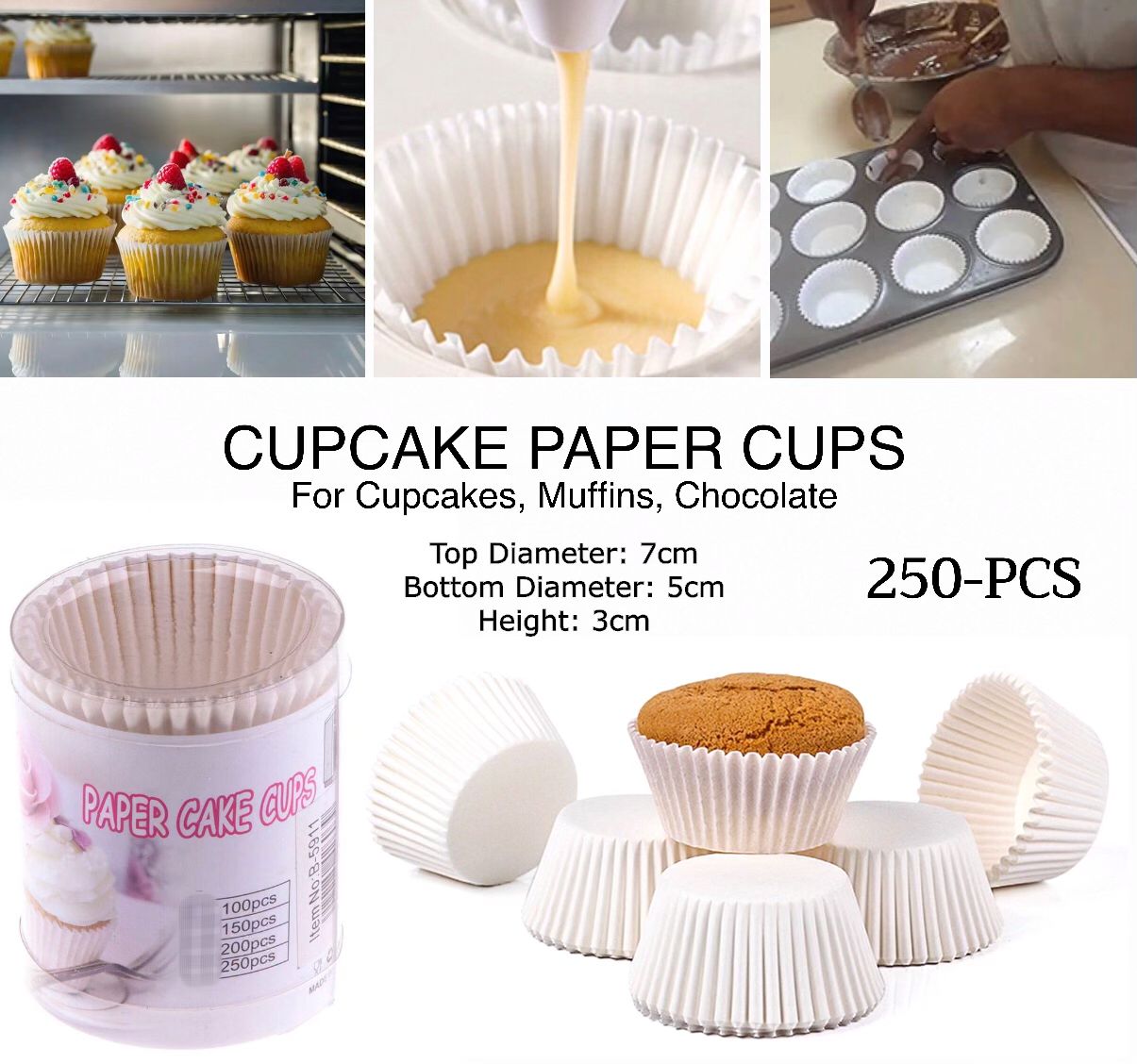250-Pcs Paper Cups