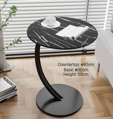 Round Side Table (Marble Black)