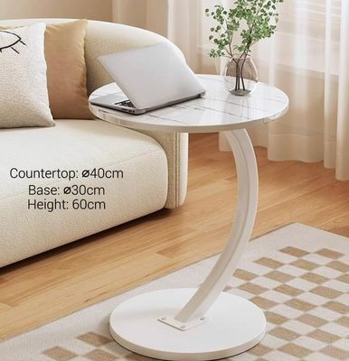 Round Side Table (Marble White)