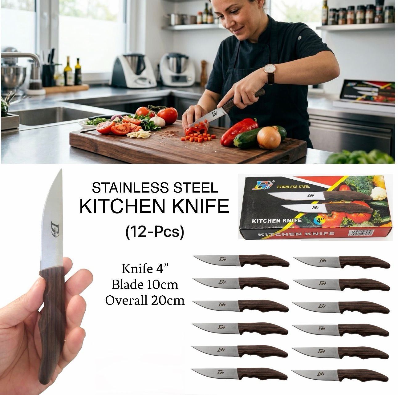 12-Pc 4” Kitchen Knife