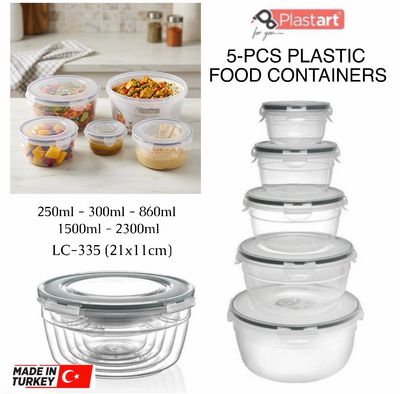 5-Pcs Plastic Food Containers (LC-335)