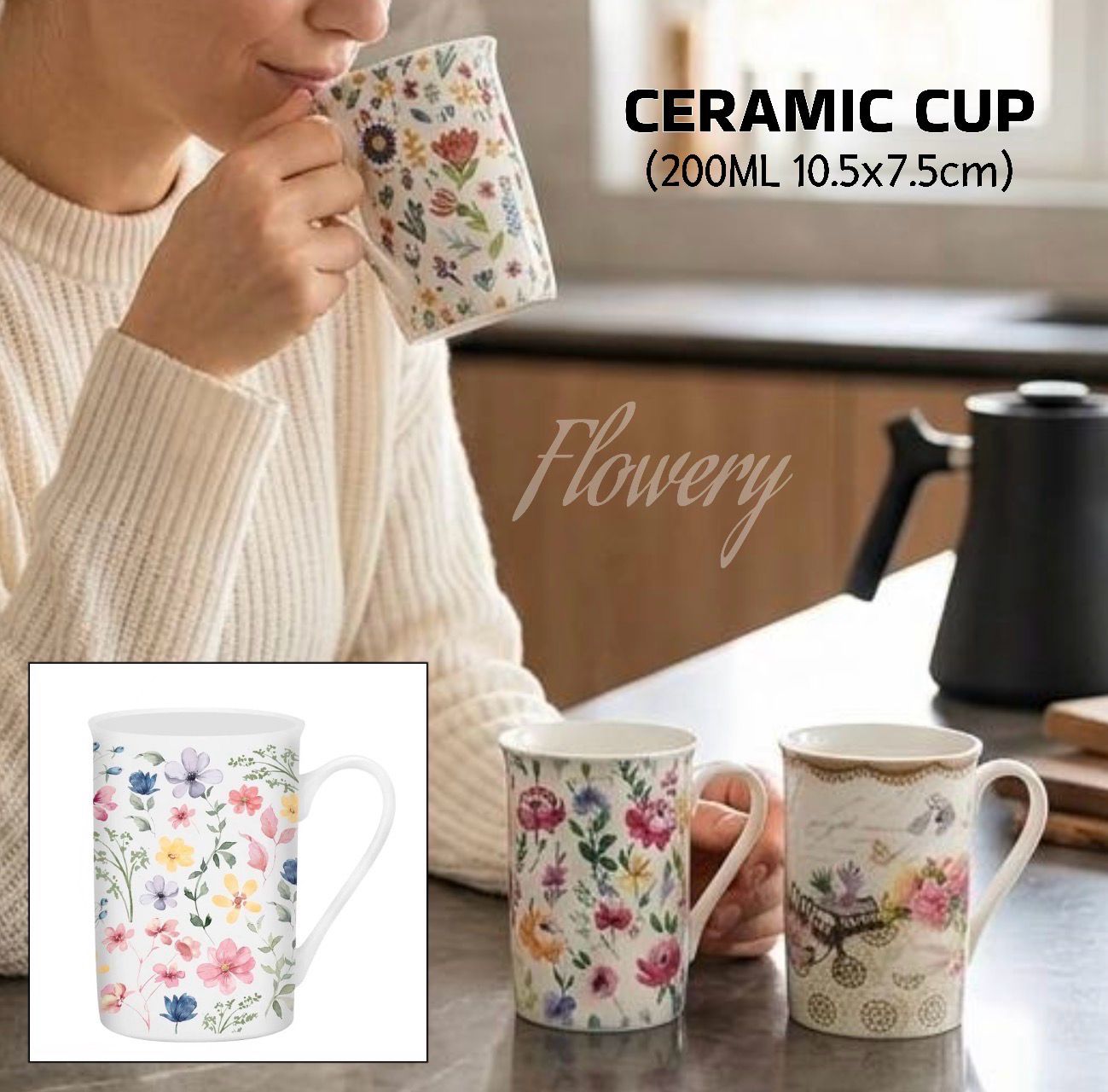 Ceramic Cup (Floral)