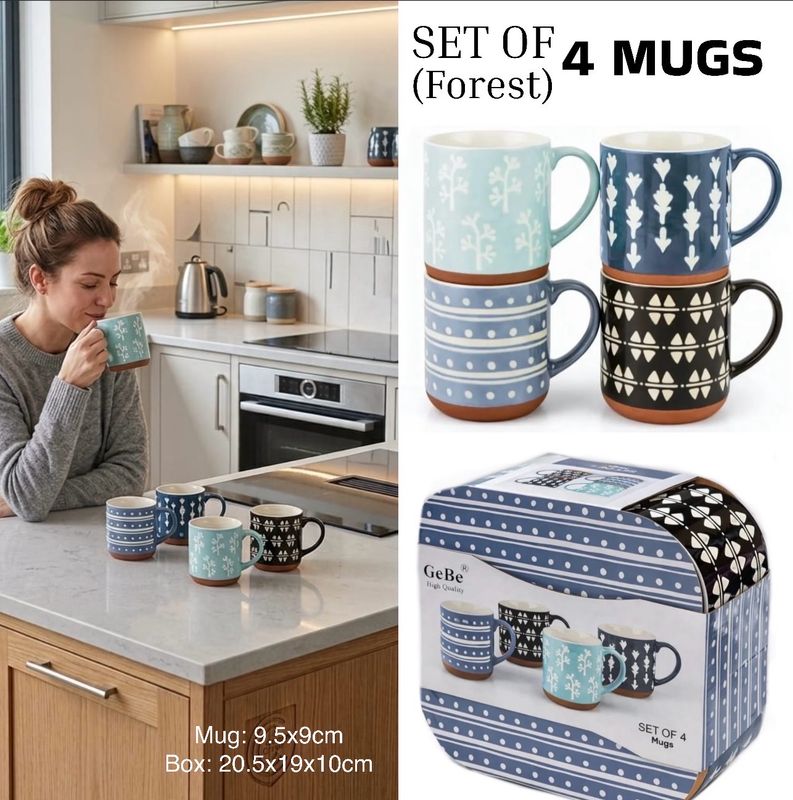 4 Mugs Set/ Forest (ROS-2032)