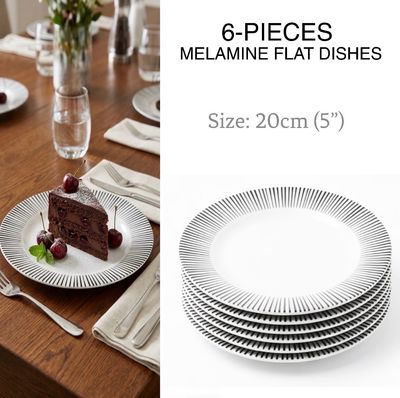 6-Pcs 8” Melamine Flat Dishes (BET-208)