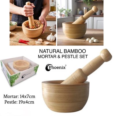 Bamboo Mortar &amp; Pestle (ZB-PH05)