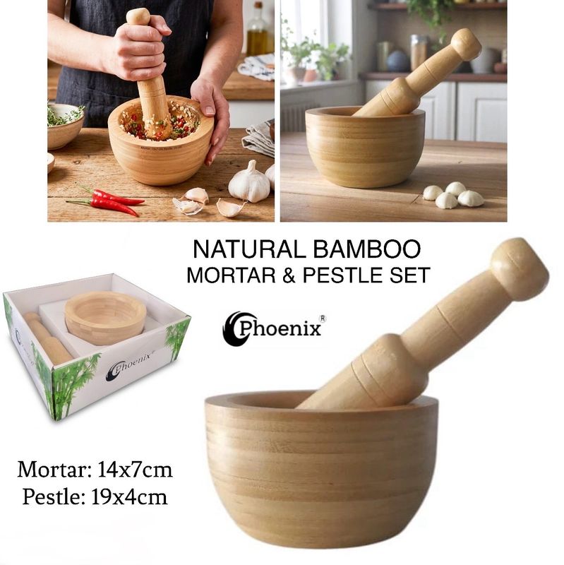 Bamboo Mortar &amp; Pestle (ZB-PH05)