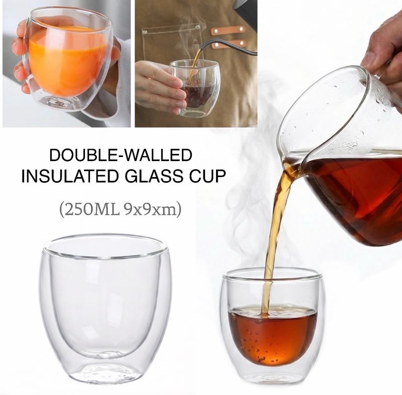 Double-Wall Glass Cup 250ml 9cm