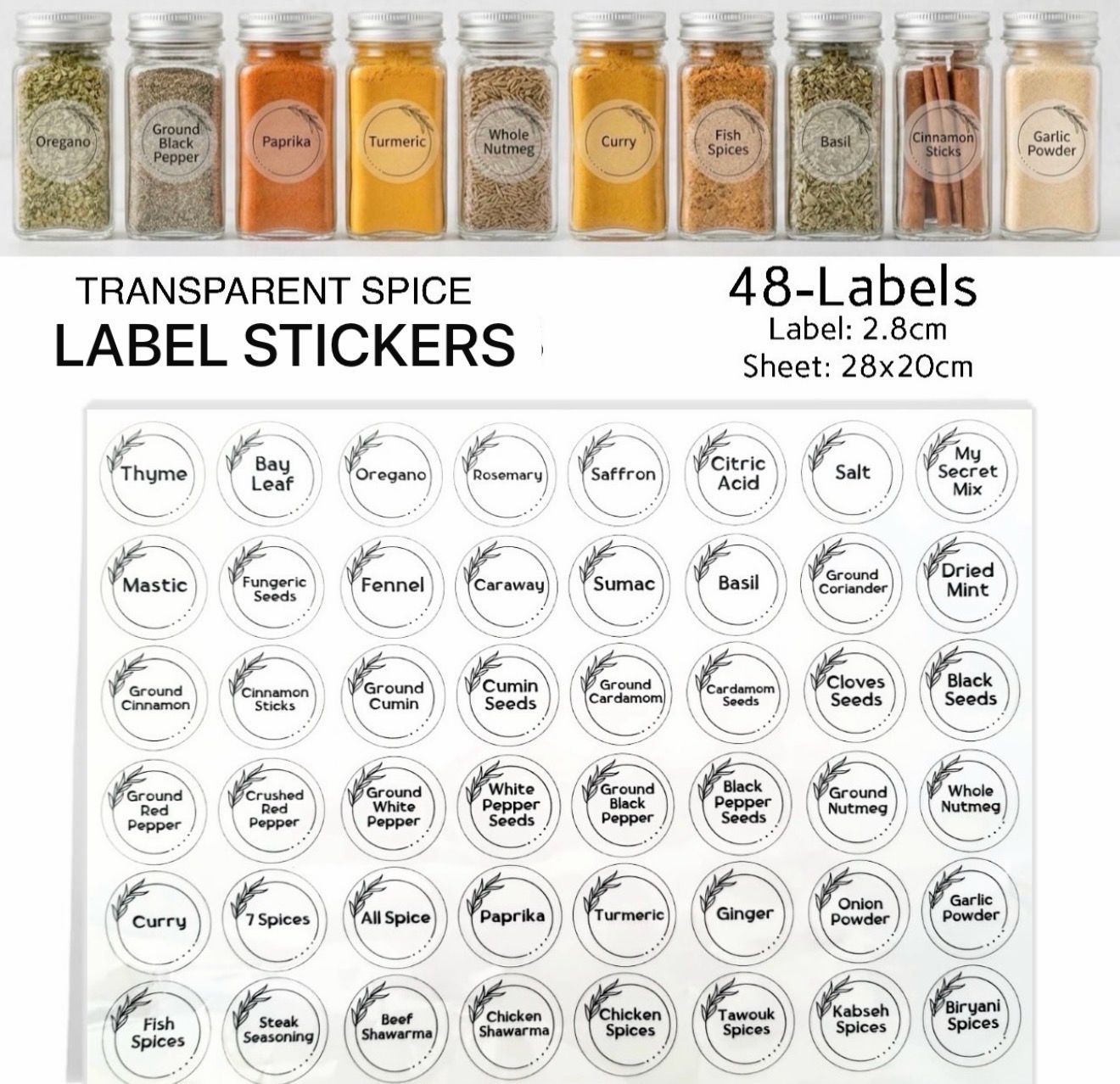 Spice Labels (English)