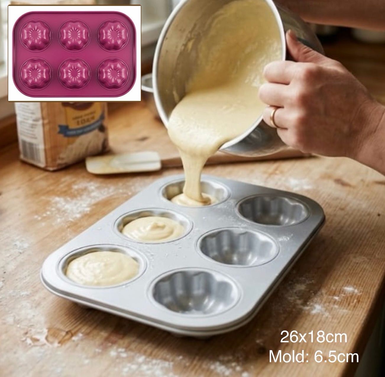 6-Molds Cupcake Pan