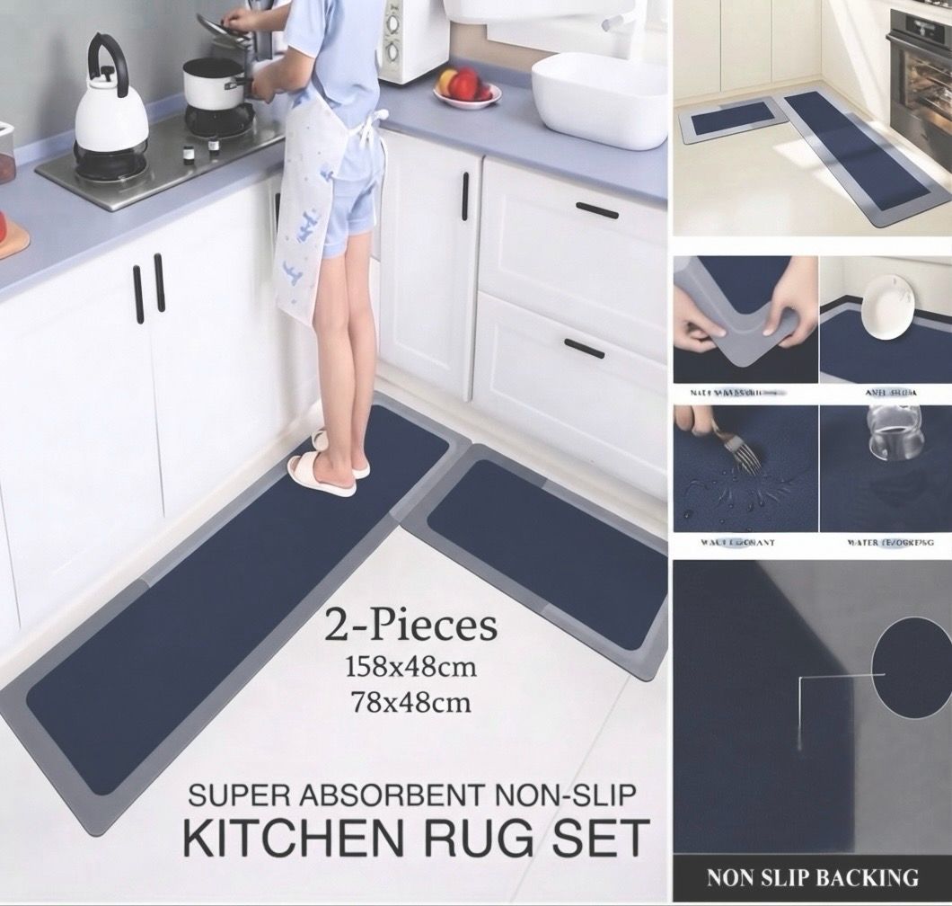 2-Pcs Kitchen Rugs