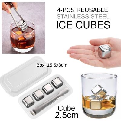 4-Pcs Metal Ice Cube