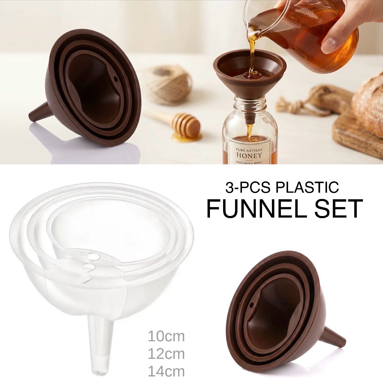 3-Pcs Funnel Set