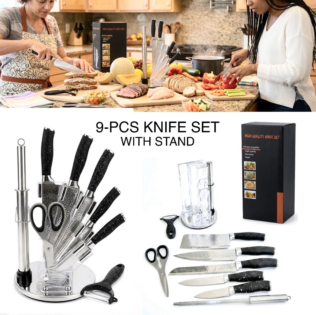 Knife Set With Stand