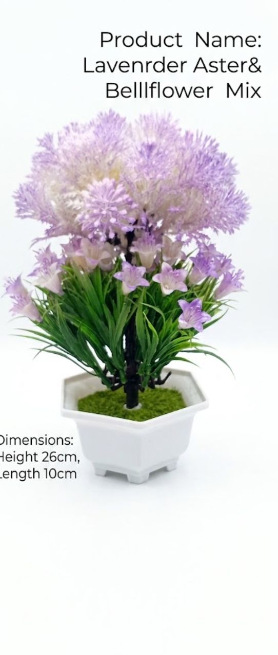 Lavender aster and bellflower mix