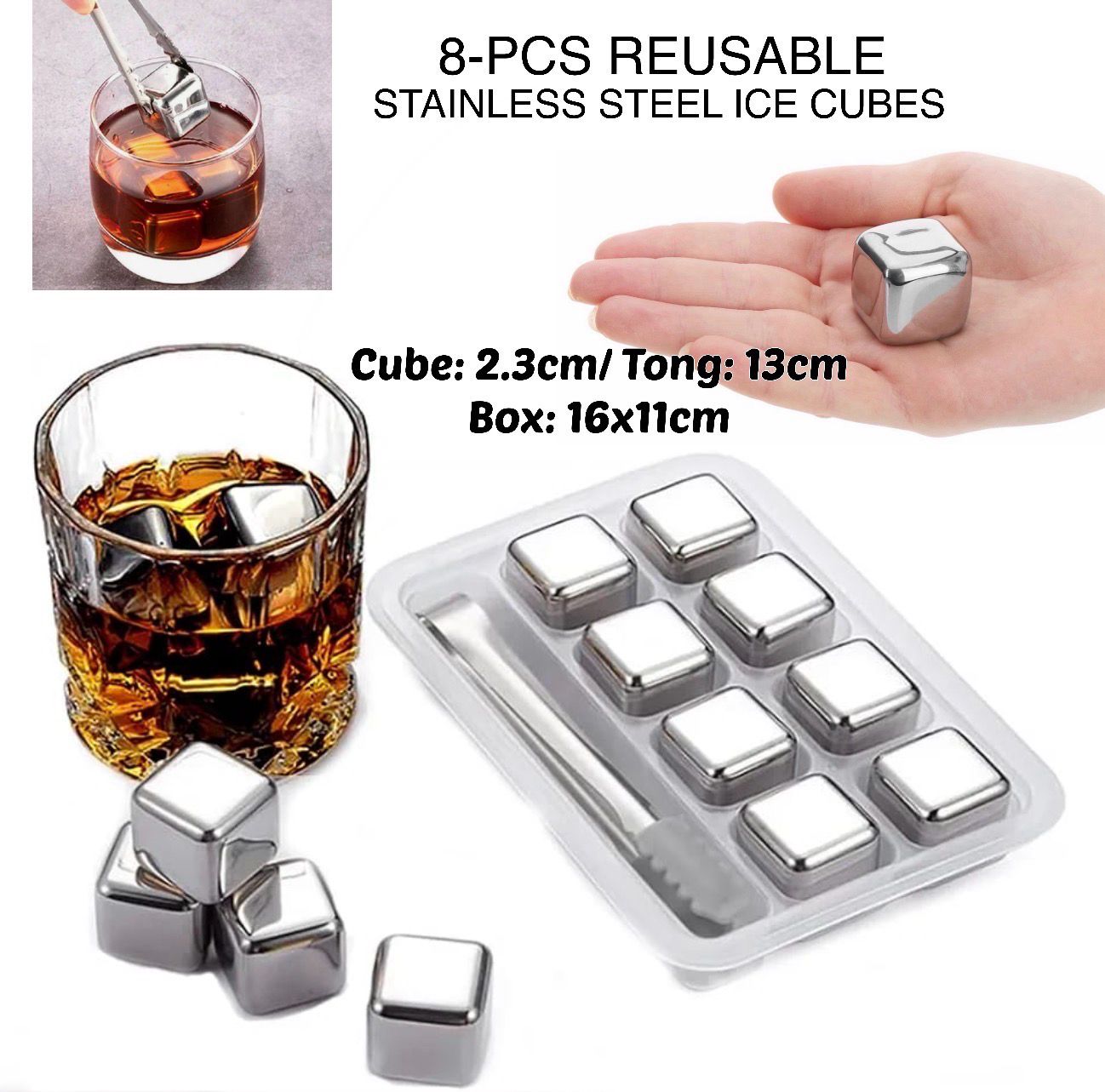 Metal Ice Cubes (8pcs)