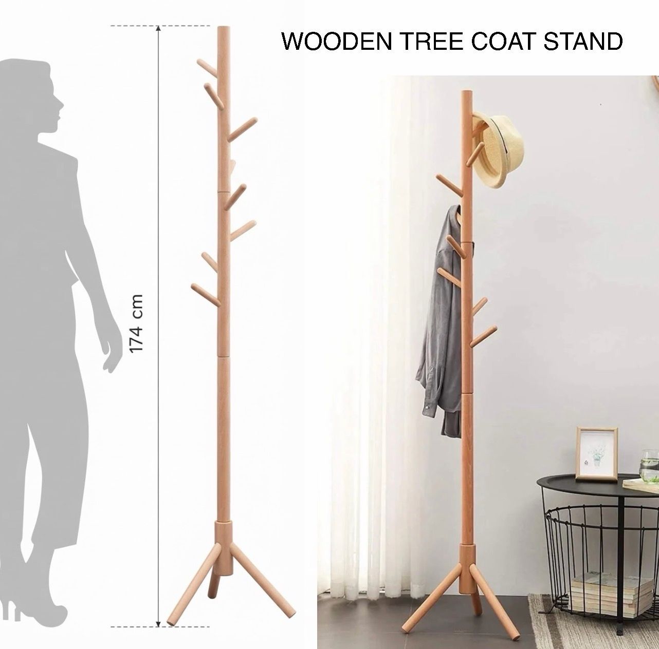Wooden Tree Coat Stand (170)