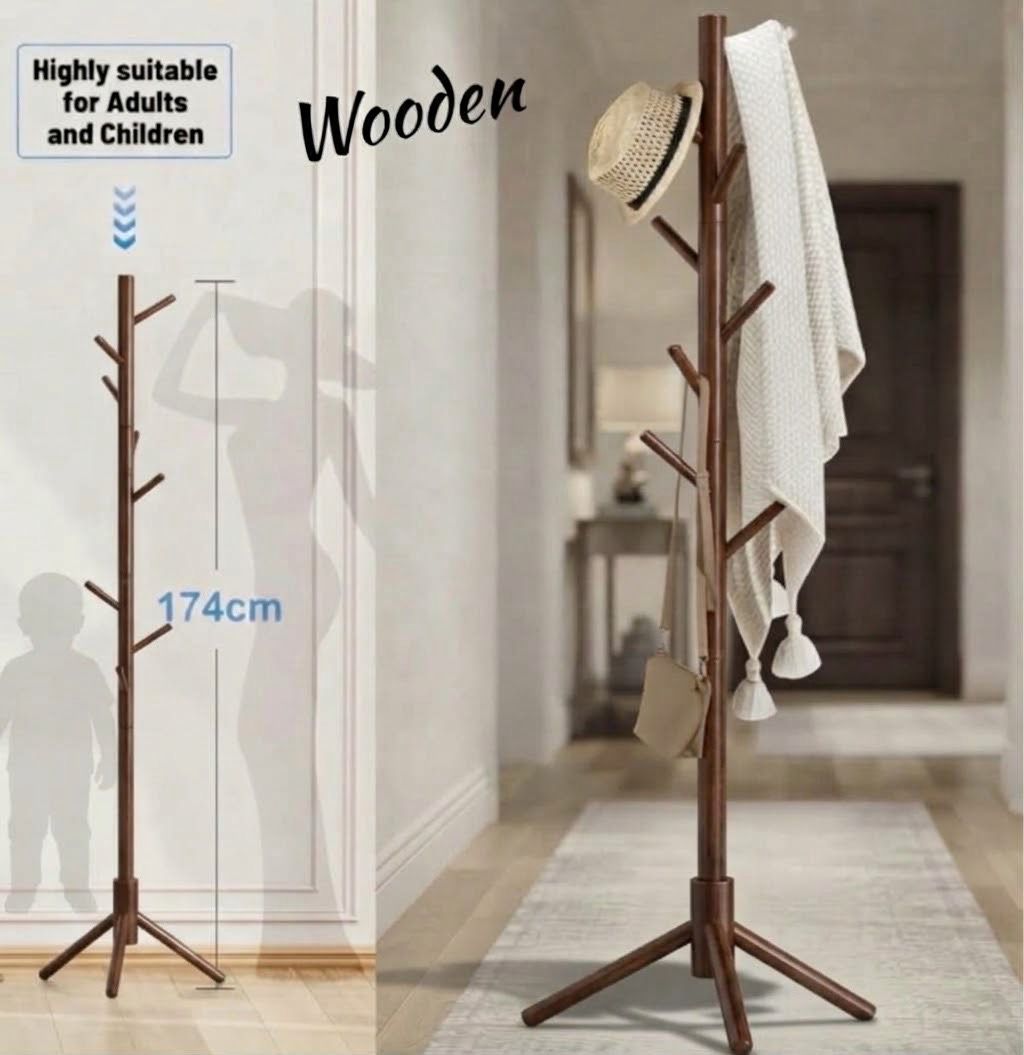 Wooden Tree Coat Stand (Brown)