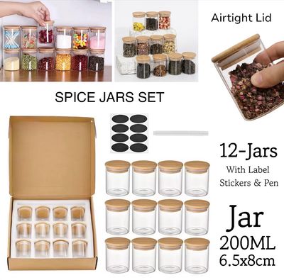 12-Pc Spice Jars Set