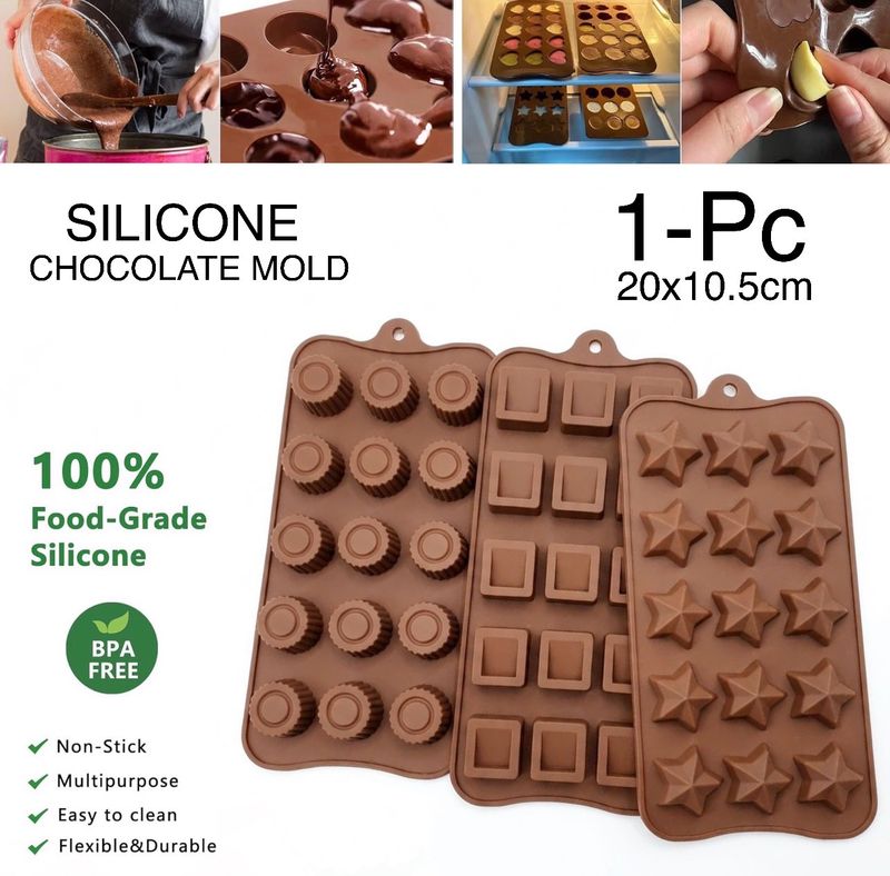 1-Pc Silicone Chocolate Mold (20x10.5cm)