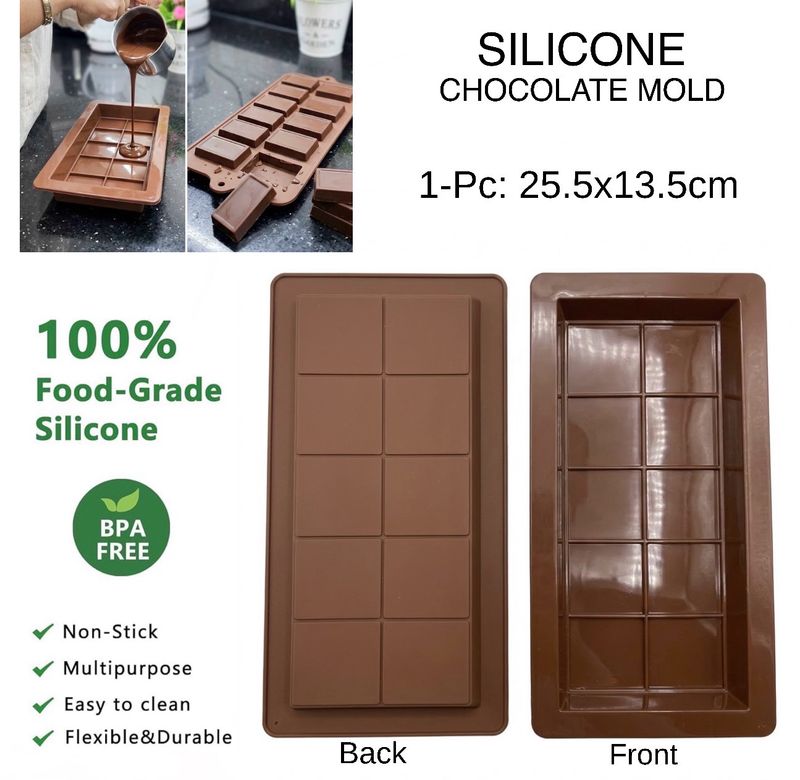 1-Pc Silicone Chocolate Mold (25.5x13.5cm)