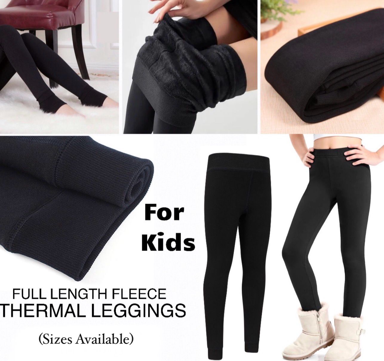 Kids Black Leggings