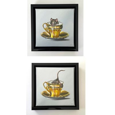 Espresso Doppio - Original Acrylbilder (2-er Set)