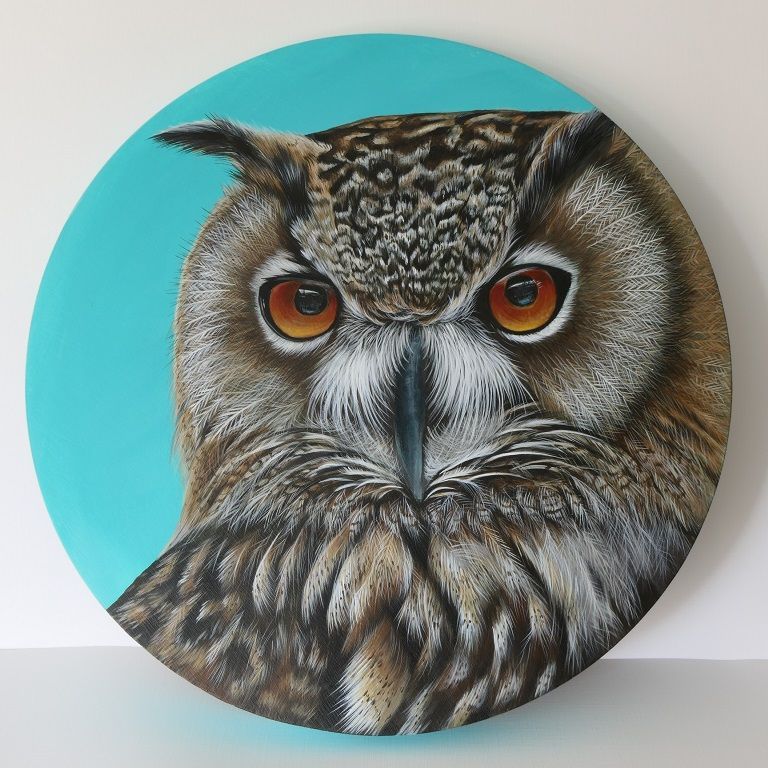 Uhu - Original Acrylbild