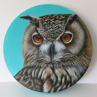 Uhu - Original Acrylbild