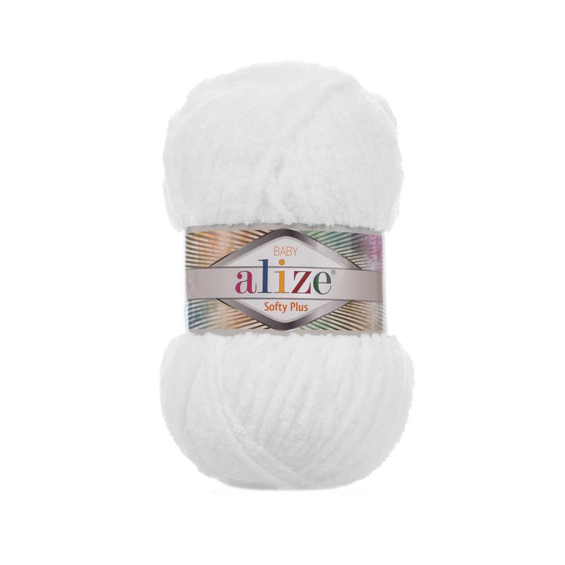 Alize Softy Plus Amigurumi Wolle Kuschelig weich und vielseitig 55 Weiss