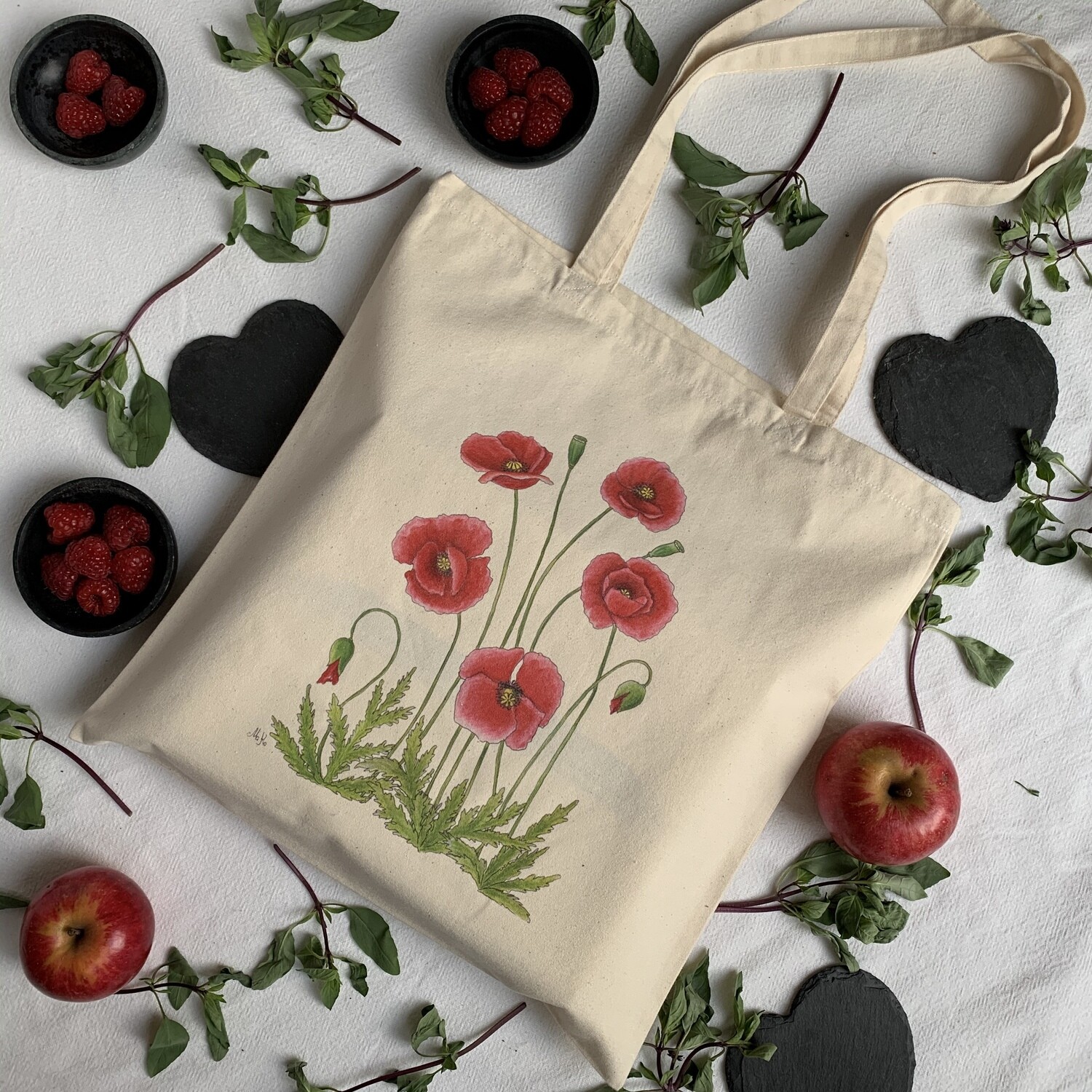 Pretty Little Poppy - Illustrated tote bag
