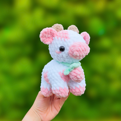 Strawberry Cow Crochet Plushie