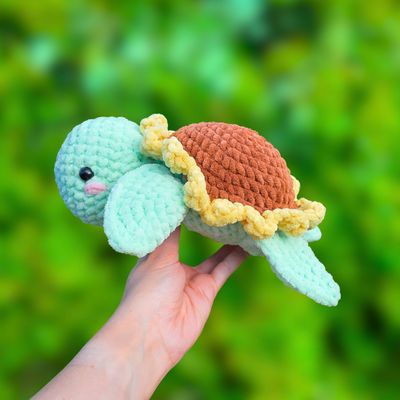 Sunflower Turtle Crochet Plushie