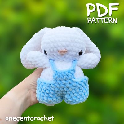 Bunny with Overalls Pattern