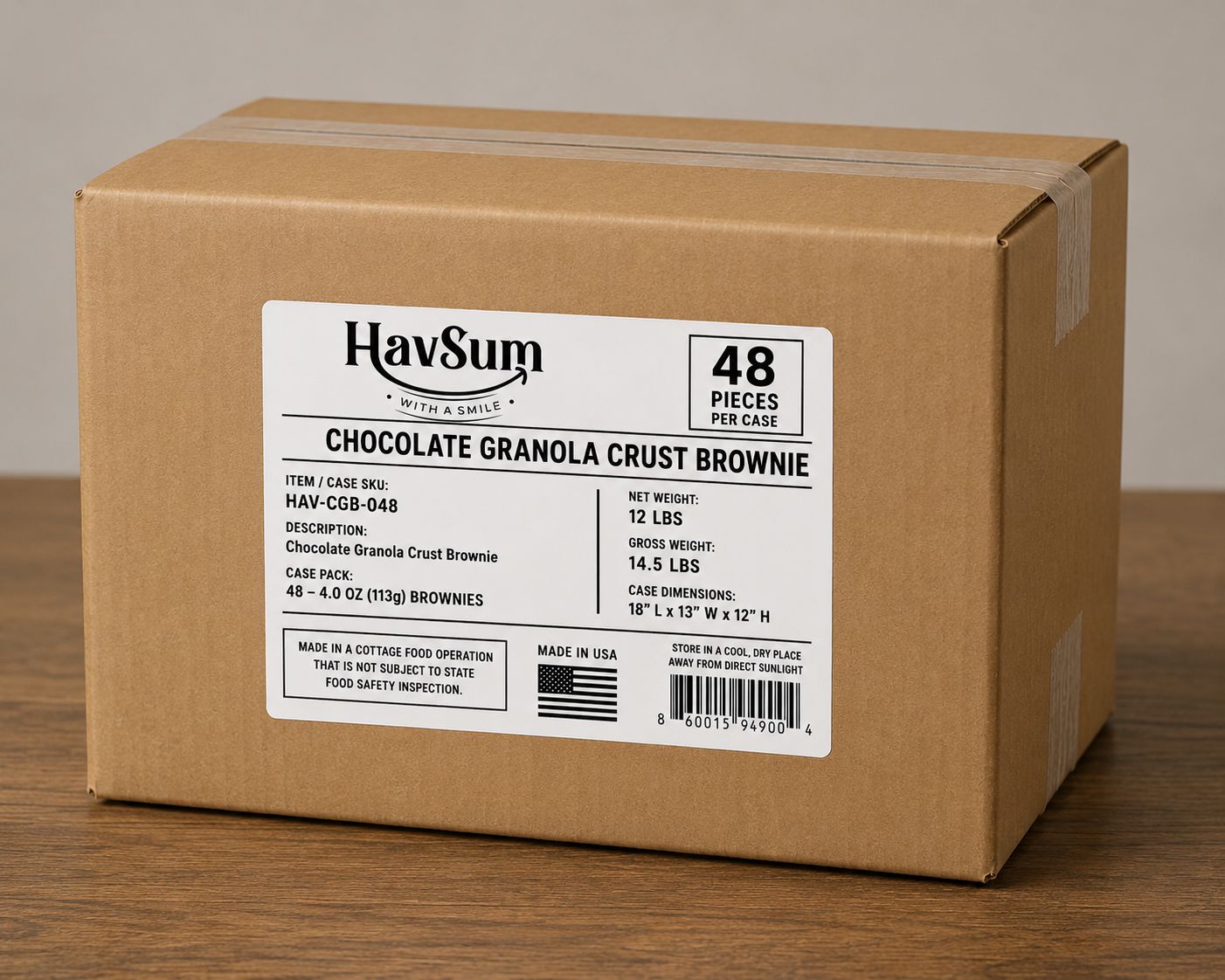 48 Pcs - Chocolate Granola Crust Brownies