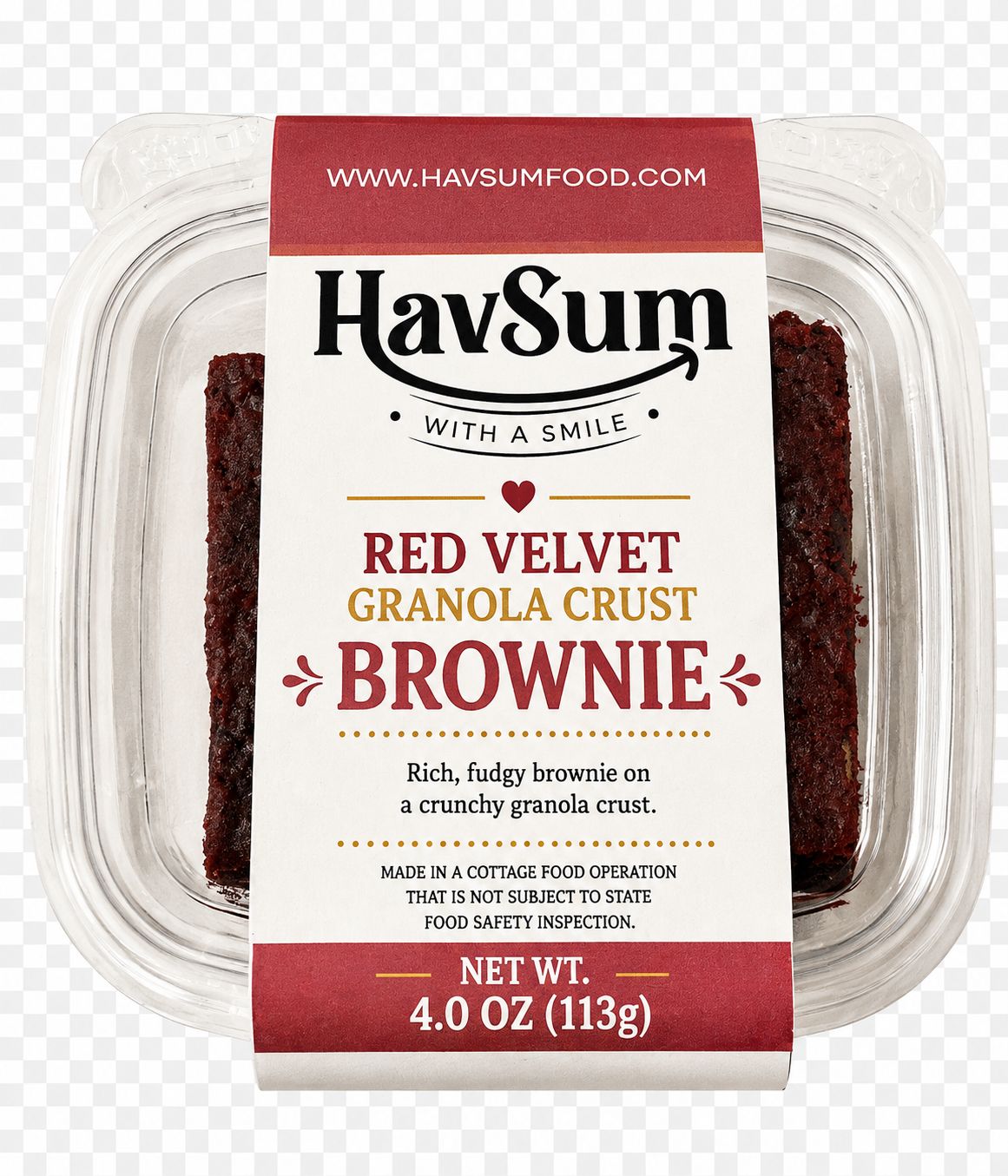 Red Velvet Granola Crust Brownie - 1 individual Box