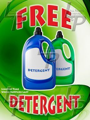 Free Detergent Blue Bottles
